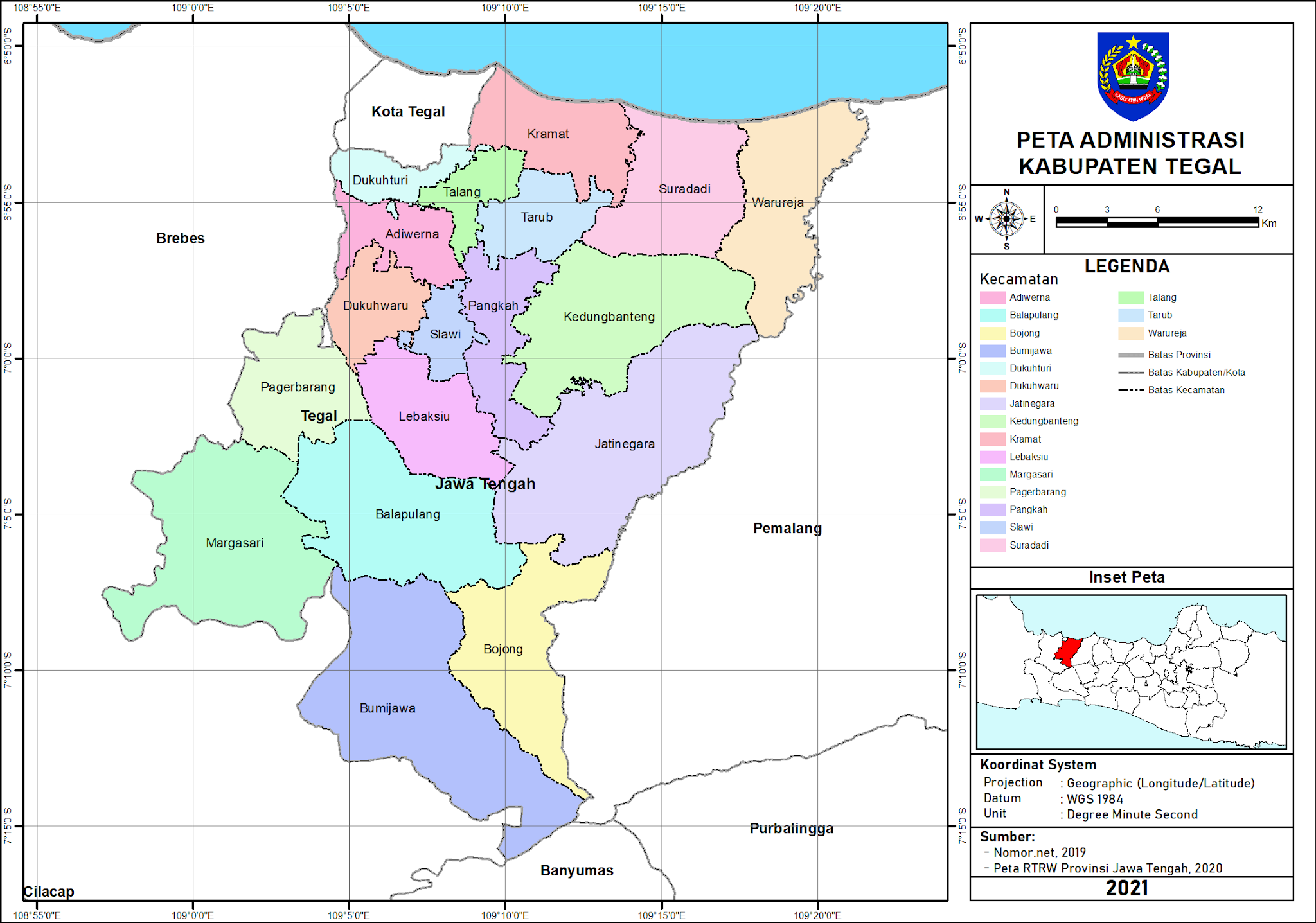Peta Kabupaten Tegal